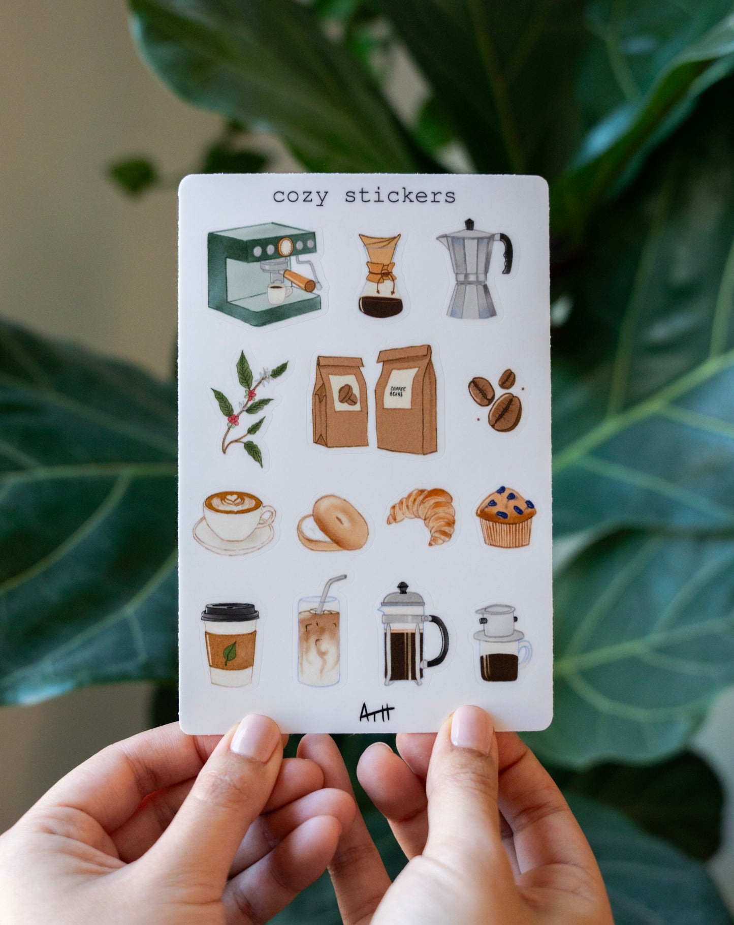 Cozy Coffee Matte Vinyl Waterproof Sticker Sheet (Matte)