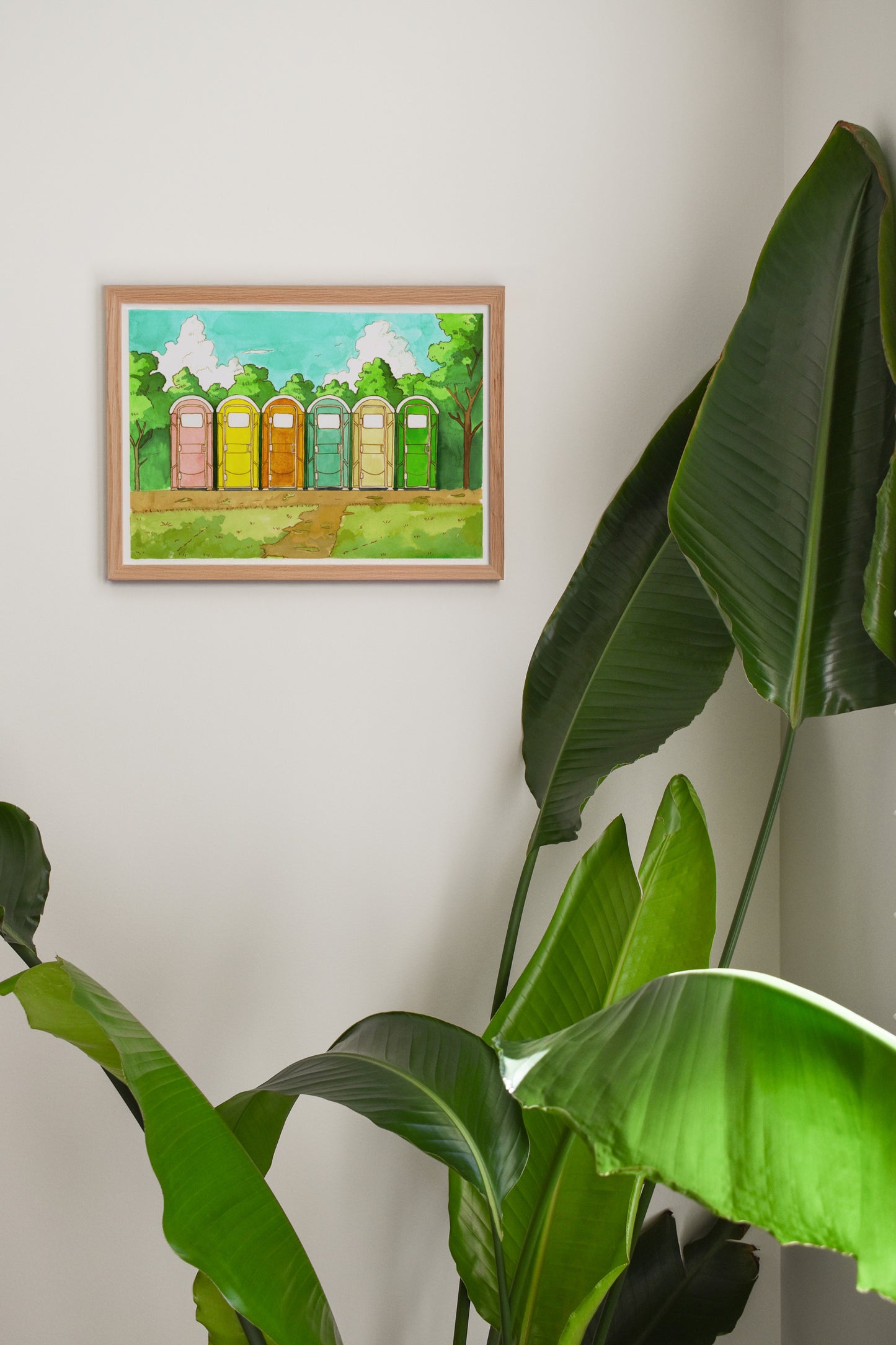 "Porta Party" Watercolor Art Print | 5x7 or 8.5x 11 inches | Bathroom Wall Art