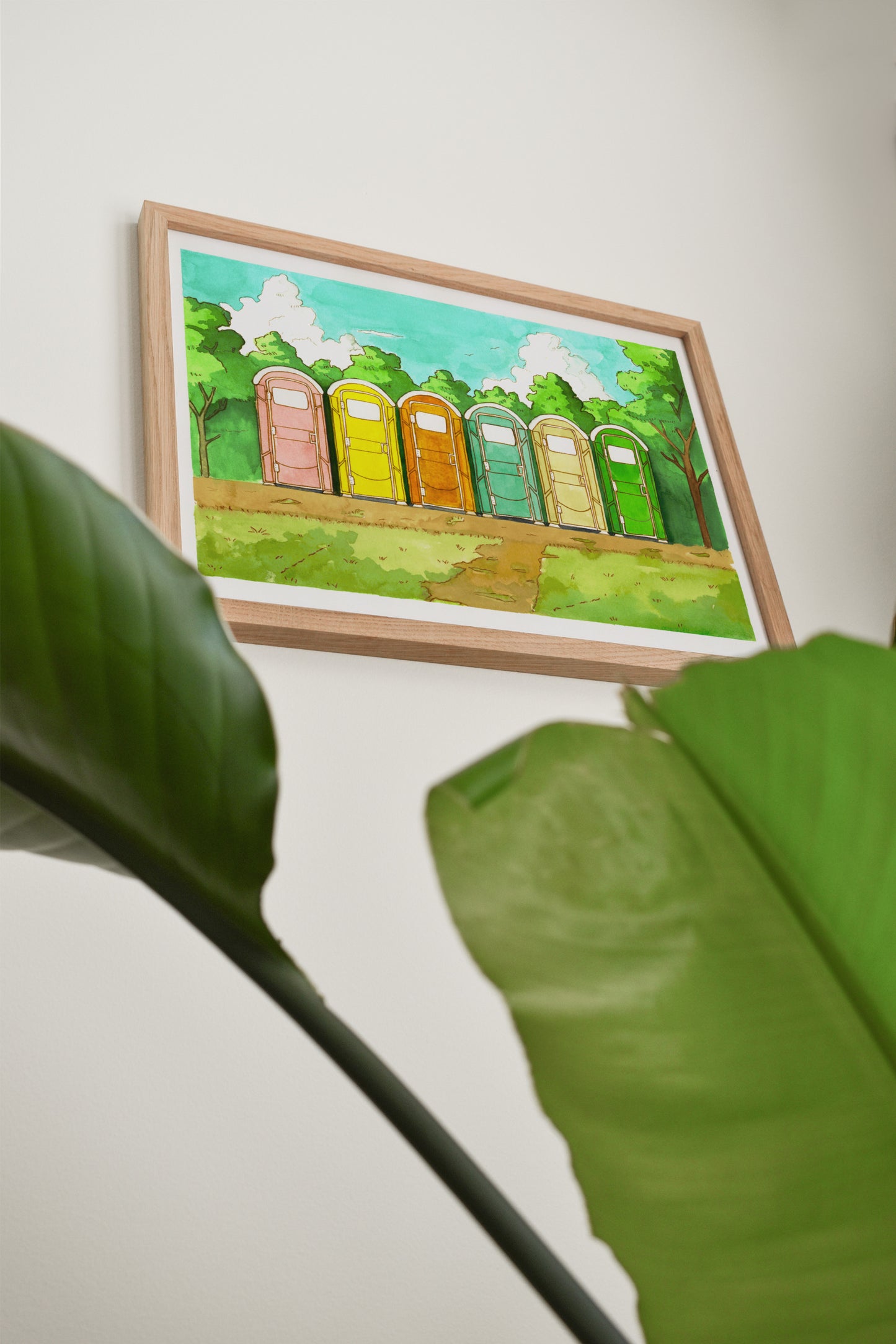 "Porta Party" Watercolor Art Print | 5x7 or 8.5x 11 inches | Bathroom Wall Art