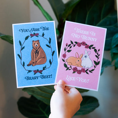 Vintage Animal Pun Postcard Set