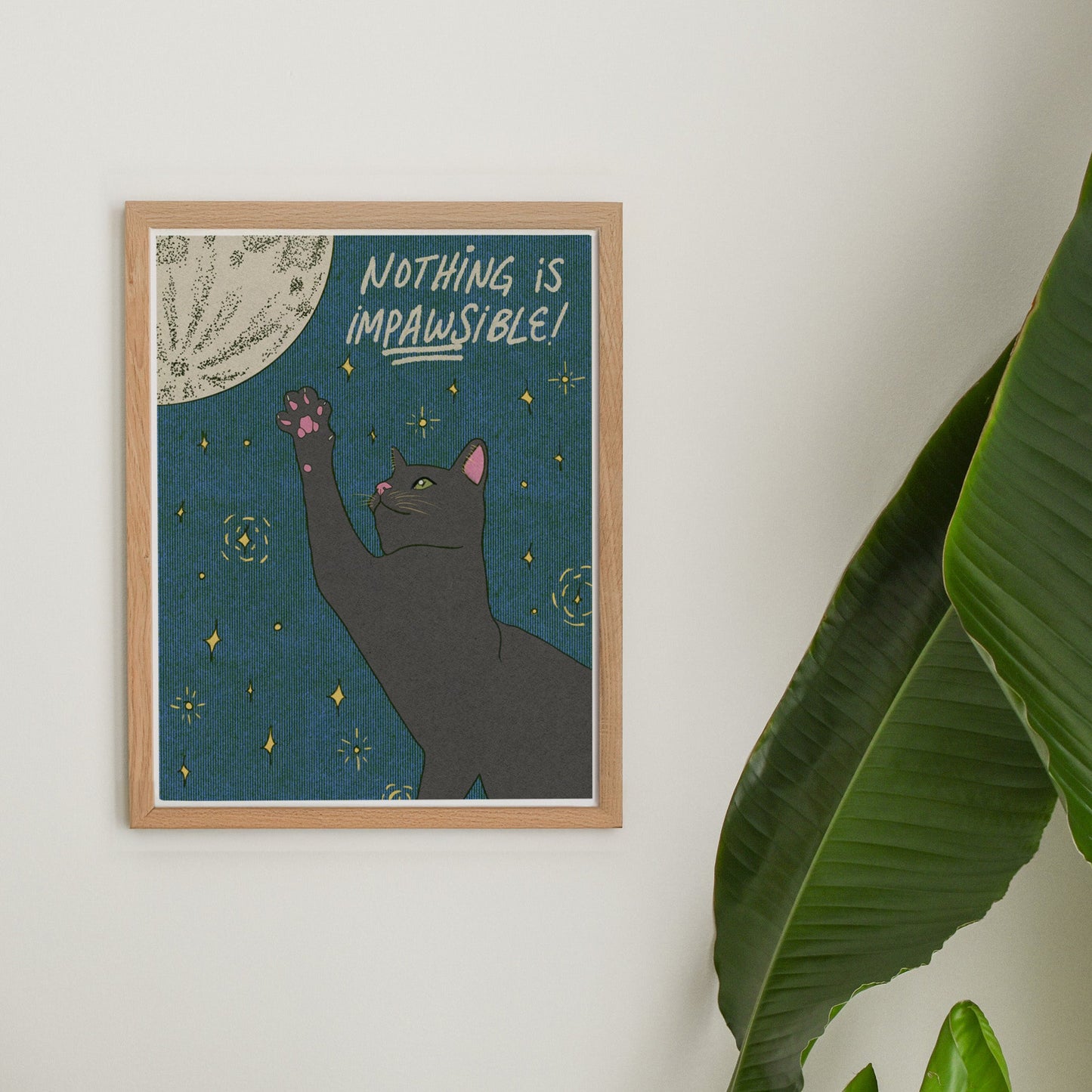 "Nothing is Impawsible!" Vintage Cat Wall Art