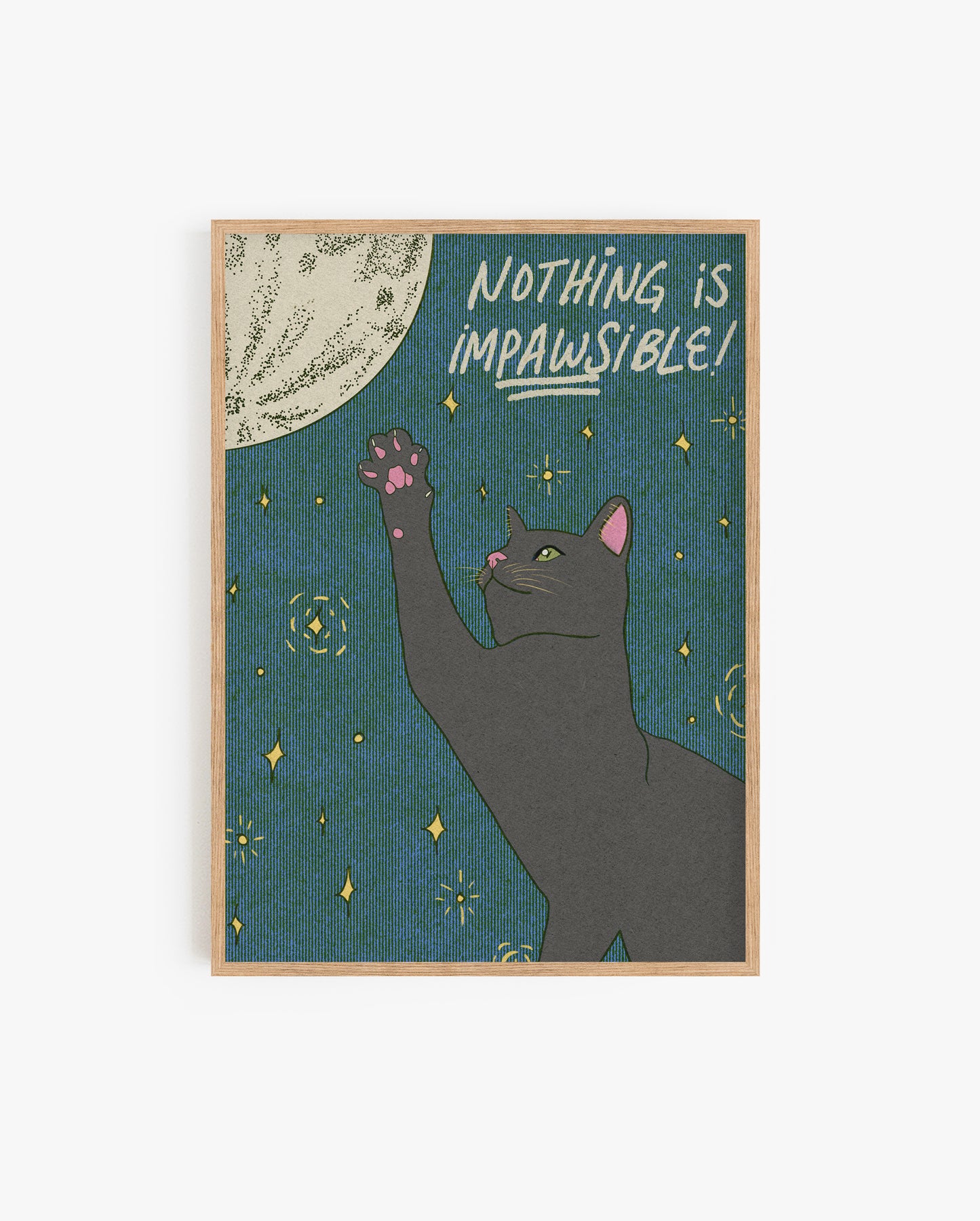 "Nothing is Impawsible!" Vintage Cat Wall Art